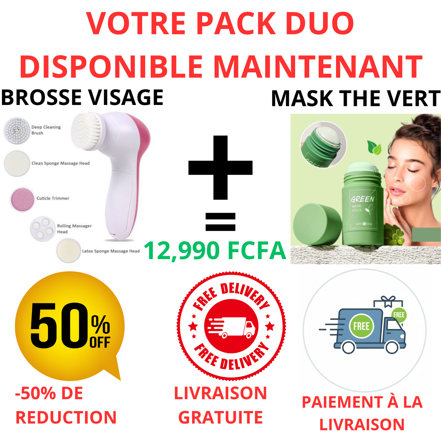 NOUVEAU MASQUE DE VISAGE AU THÉ VERT ACTION RAPIDE.